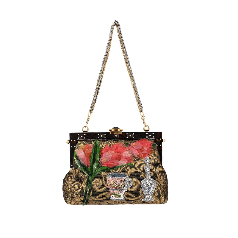 Women's bags with vintage-inspired design and rich leather texture for classic style-Floral Evening Bag