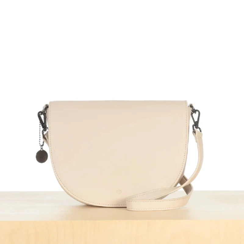 Elegant women's bags with leather detailing and minimalist shape for sophisticated look-Mini Saddle Bag (Dove)