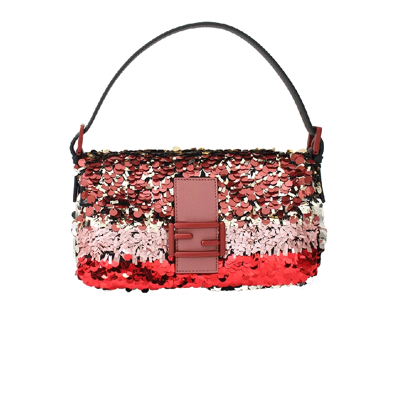 Women's bags with quilted texture and chain strap for a sophisticated yet stylish look-Baguette Sequin Shoulder Bag