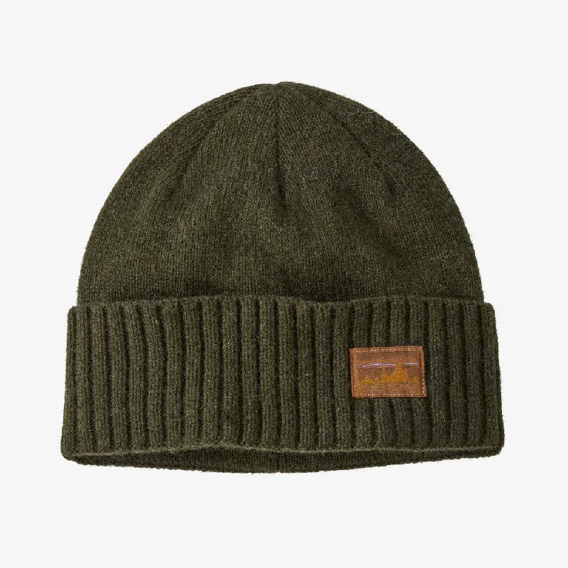 Sports cap with moisture-wicking fabric tech -Patagonia Brodeo Beanie '73 Skyline: Pine Needle Green