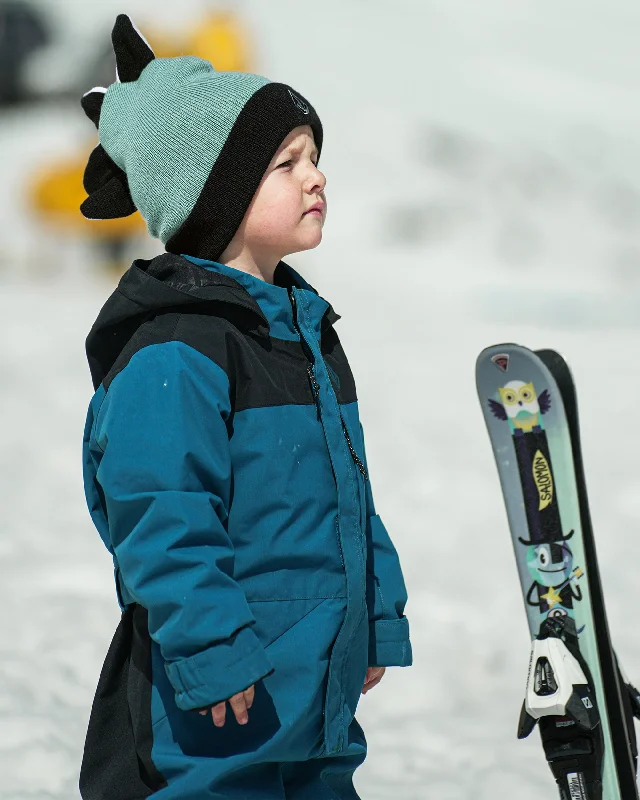 Classic cap with subtle tonal embroidery -Kids Snow Creature Beanie - Wasabi