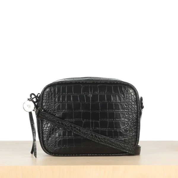 Women's bags with subtle branding and premium material for refined, understated elegance-Mini Muse Bag (Black Croc)