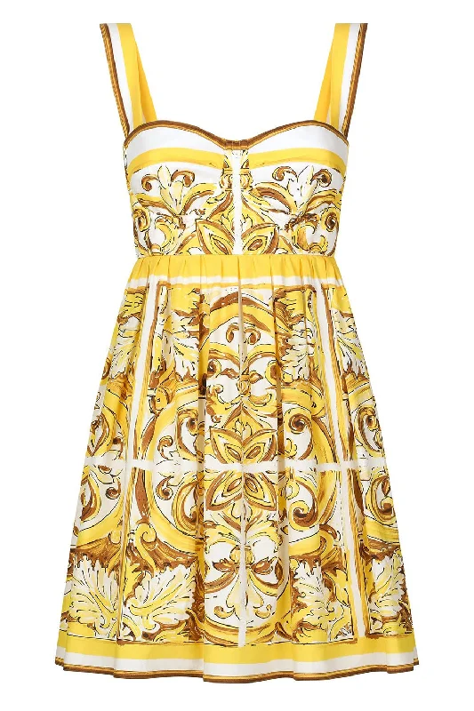 Sundress Dresses for Sunny -Maiolica Printed Mini Sundress