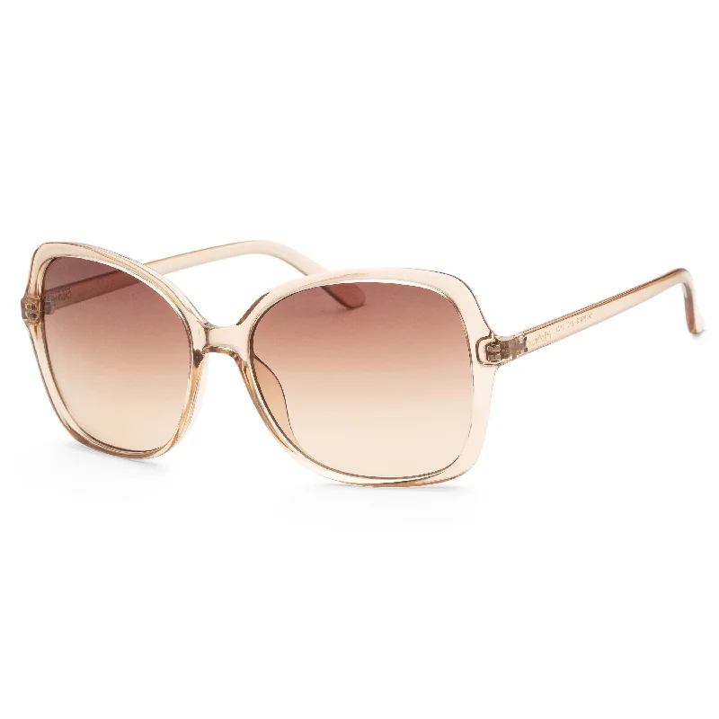 Foldable Glasses for Convenient Carry -Calvin Klein Women's 57mm Crystal Beige Sunglasses