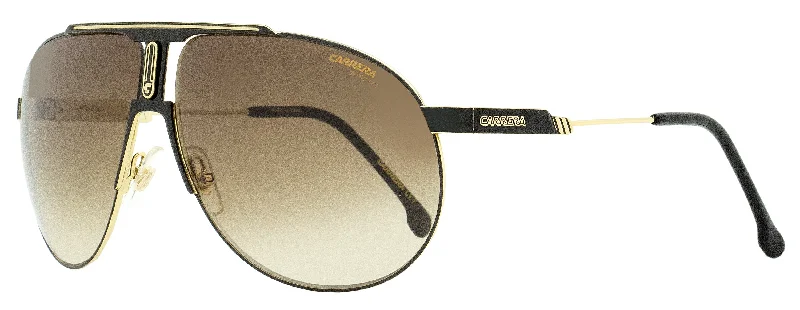 Rectangular Sunglasses for Sleek Look -Carrera Unisex Pilot Sunglasses Panamerika 65 2M2HA Black/Gold 65mm