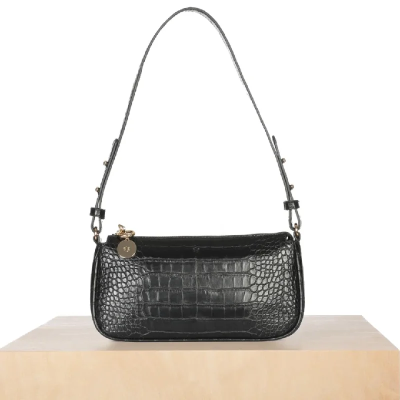 Trendy women's bags with subtle metallic finish and functional design for versatile wear-Fayette Bag (Black Croc)