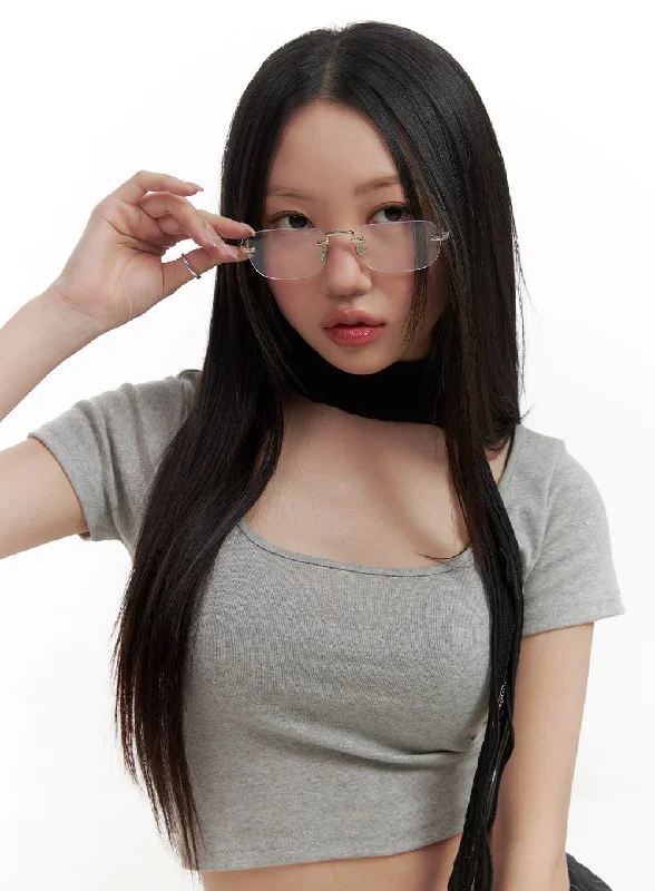 Rimless Glasses for Elegant Look -Vintage Glasses CA409