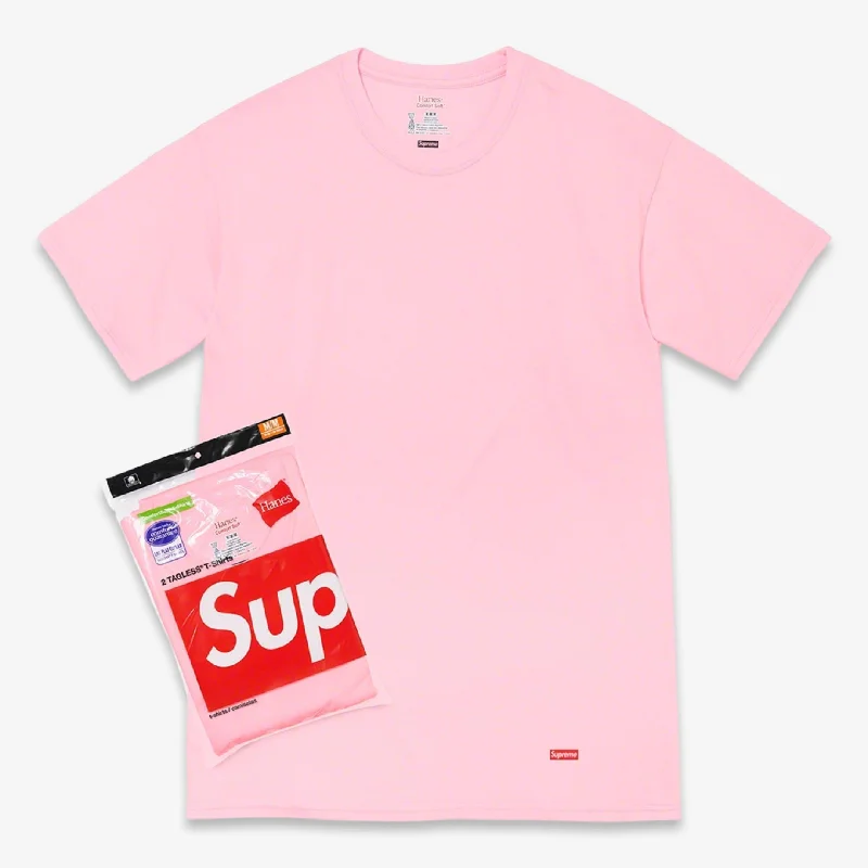 Adjustable dad cap for easy size tweaks -Supreme x Hanes Tagless Tees (2 Pack) Pink (FW21)