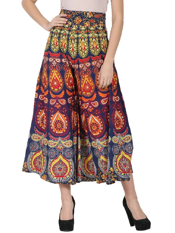 Cotton Dresses for Comfort -NOZ2TOZ Multi Printed Ankle Length Cotton Flared Skirt