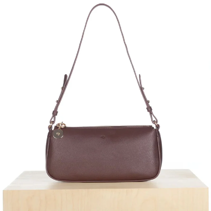 Elegant women's bags with gold hardware and sleek design for formal events-Baguette Bag (Chocolate Pebble)