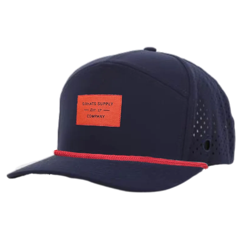 Durable canvas cap for rugged outdoor use -Navy & Red OG Tradesman Waterproof Hat