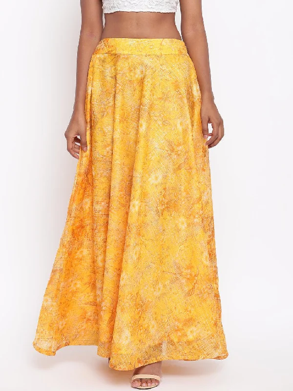 Punk Dresses with Spikes -trueBrowns Yellow Foil Organza Skirt