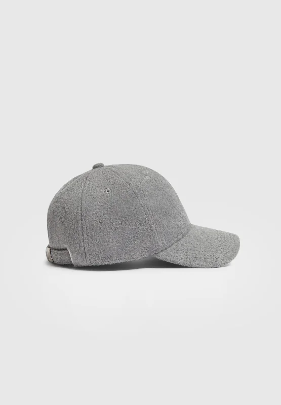 Soft cap for sensitive scalp comfort -Textured Wool Blend Cap - Light Grey