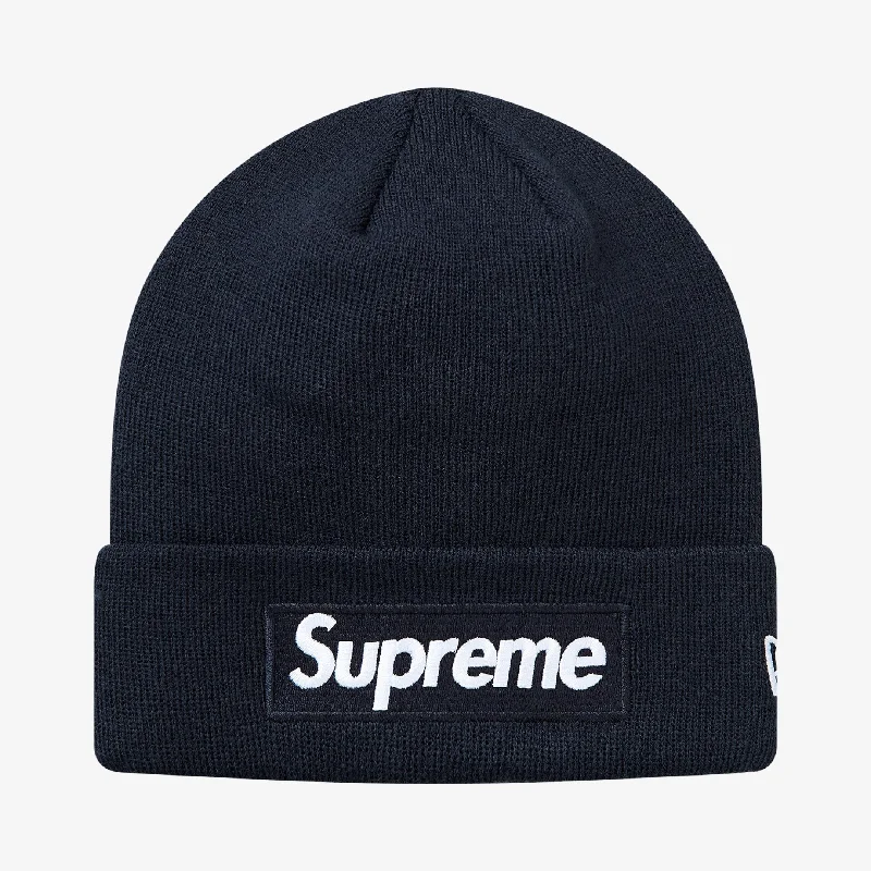 Soft cap for sensitive scalp comfort -Supreme x New Era Beanie 'Box Logo' Navy (FW18)