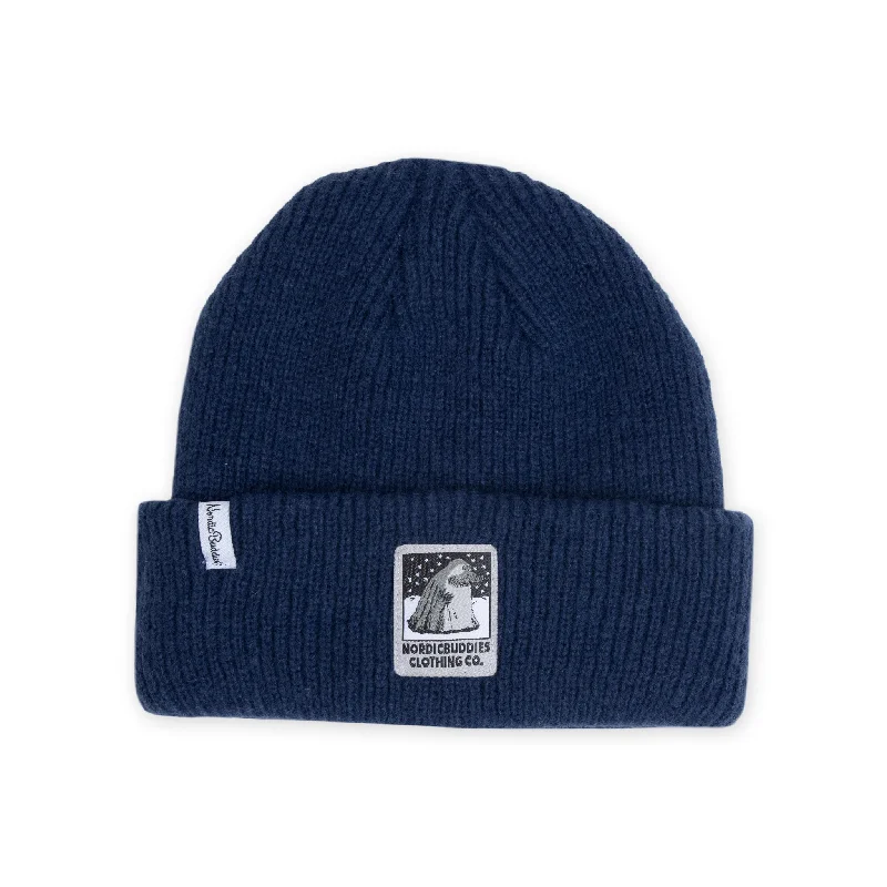 Sports cap with moisture-wicking fabric tech -The Groke Winter Hat Beanie Adult - Navy