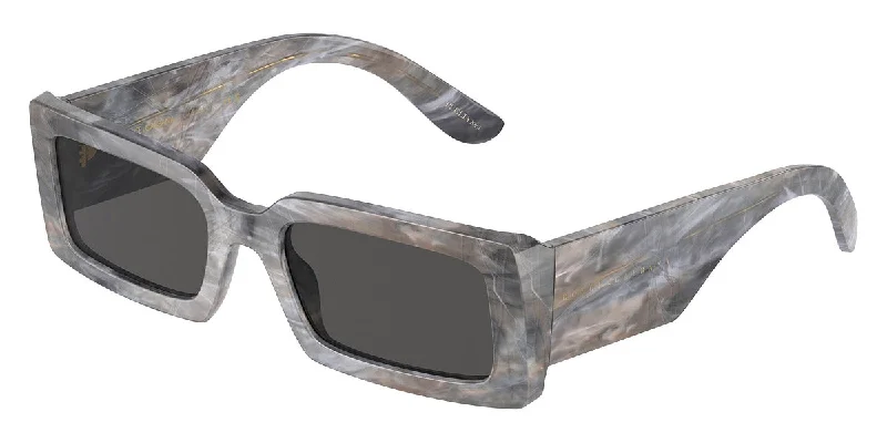 Semi-rimless Glasses for Hybrid Style -Dolce & Gabbana Women's 53mm Grey Marble Sunglasses