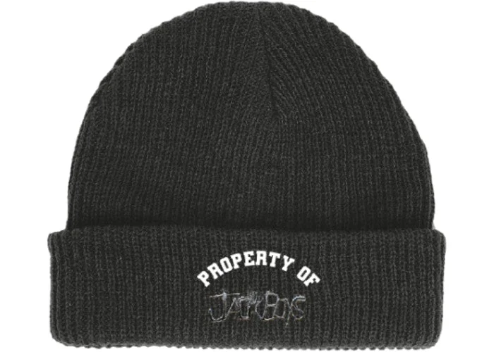 Washed cap with soft vintage feel -Travis Scott Beanie 'Jack Boys Property of' Black (FW19)