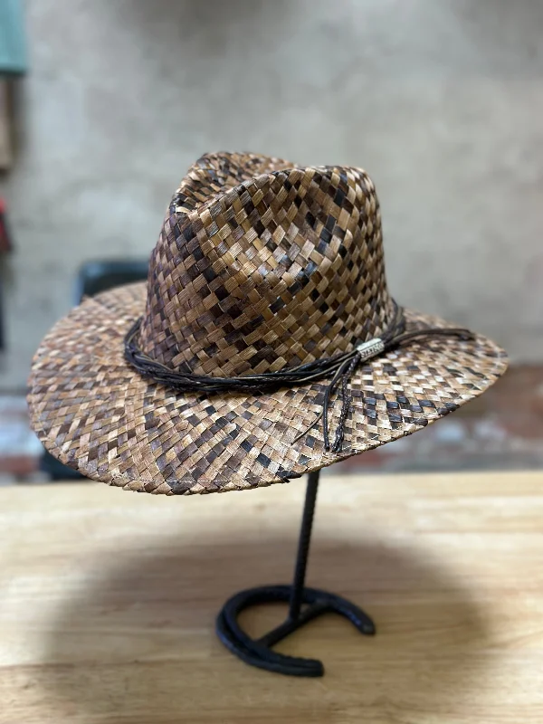 Denim cap with faded wash texture -Stetson Gibbons Straw Outdoor Hat