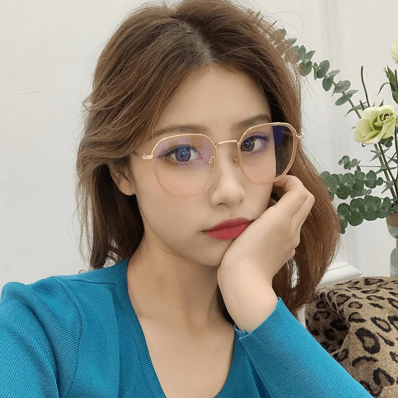 Rimless Glasses for Elegant Look -Korean Version of Small Anti-Blue Light Glasses