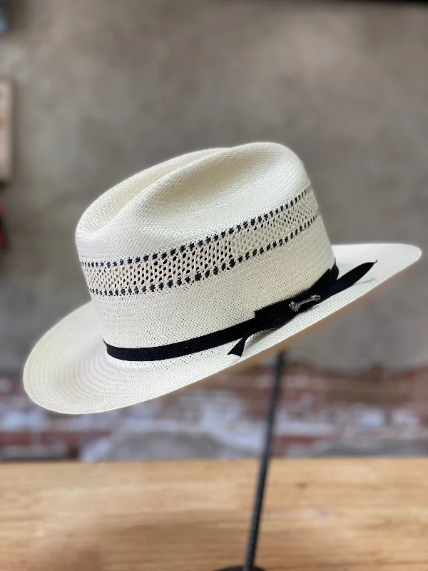 Retro cap with 80s-inspired color blocks -Stetson Open Road 5 Straw Hat