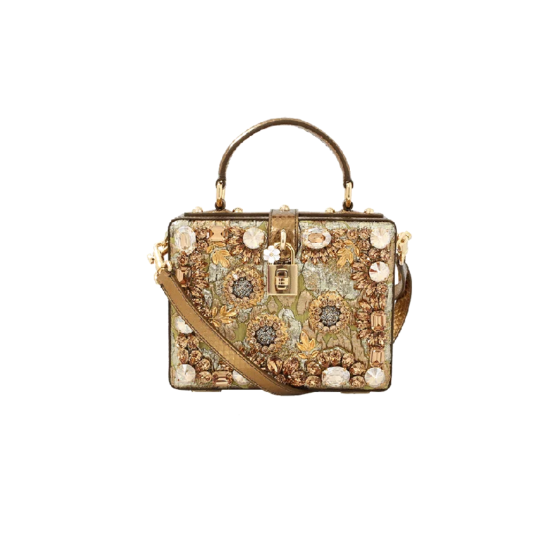 Women's bags with large front pocket and adjustable strap for daily convenience-Gold Embroidered Bag