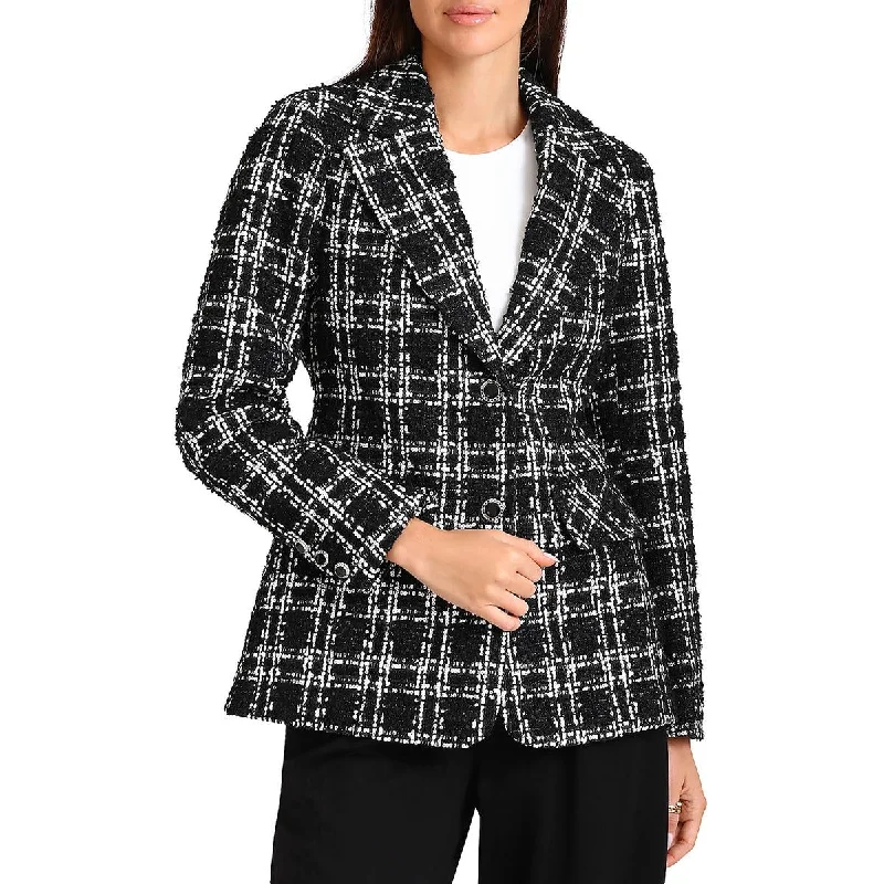 Women's bags with smooth, high-quality leather and spacious interior for practicality-Bagatelle Womens Tweed Sequined Two-Button Blazer