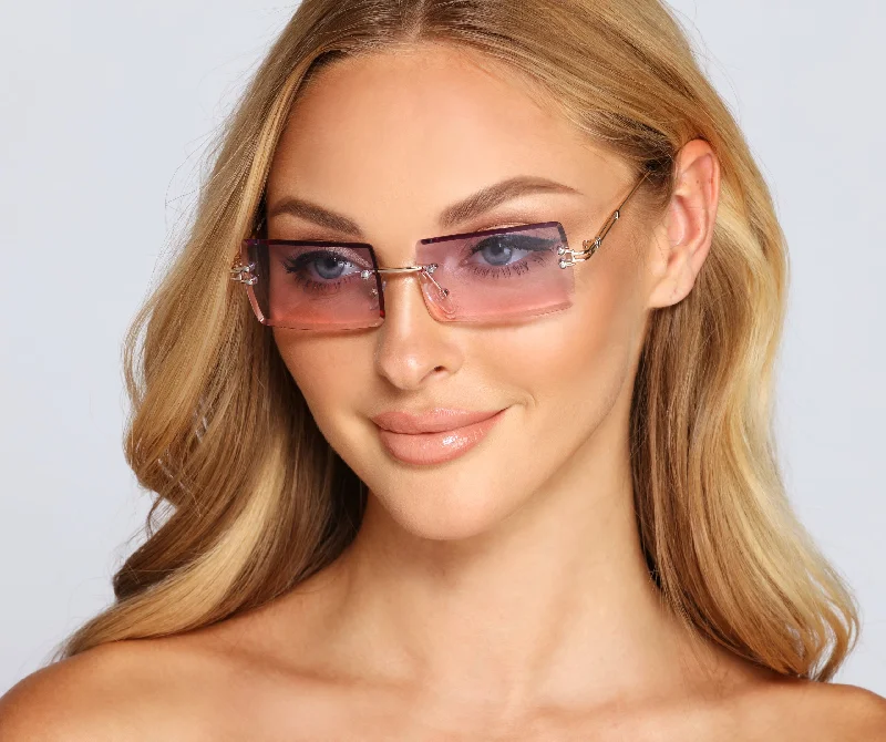 Rimless Glasses for Elegant Look -On Trend Rimless Ombre Sunglasses