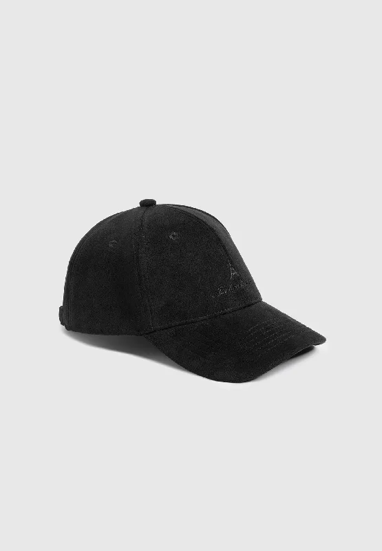 Fitted baseball cap for team uniform fit -Signature Suede Cap - Black