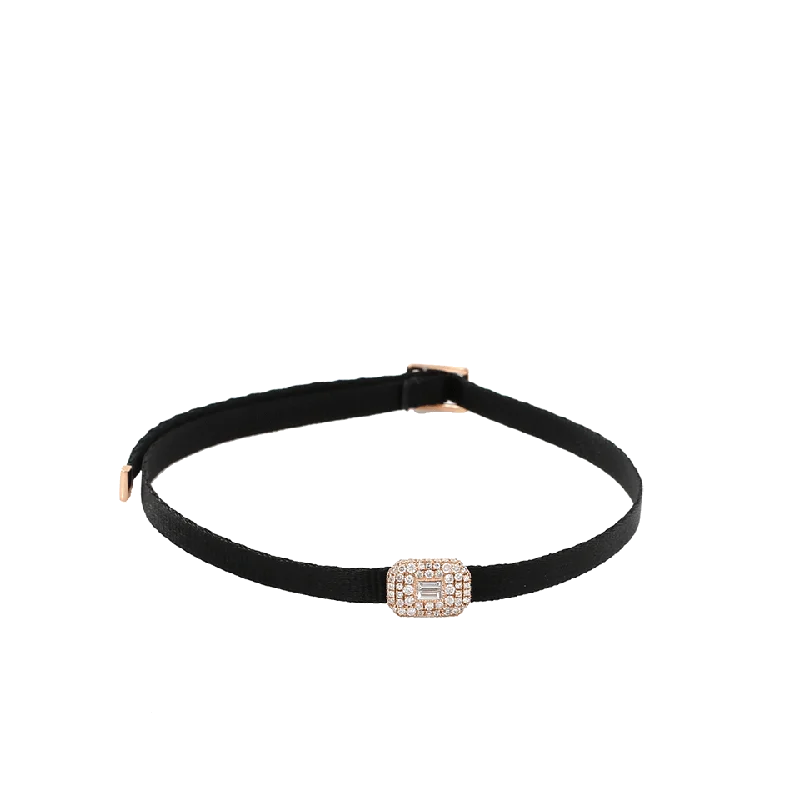 Elegant women's bags with leather detailing and minimalist shape for sophisticated look-Diamond Baguette Choker