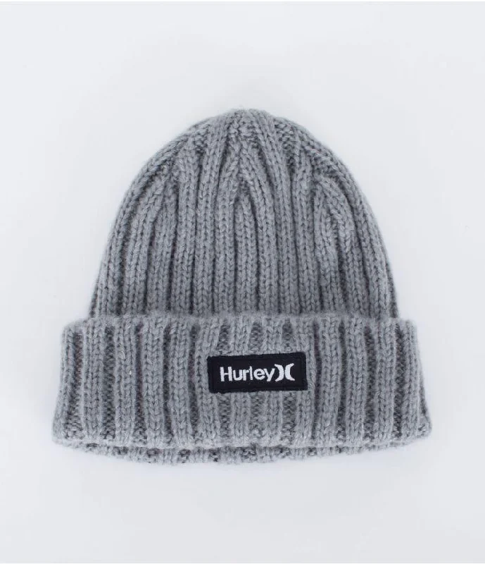 Embroidered cap with personalized name design -Hurley Squaw Beanie Grey