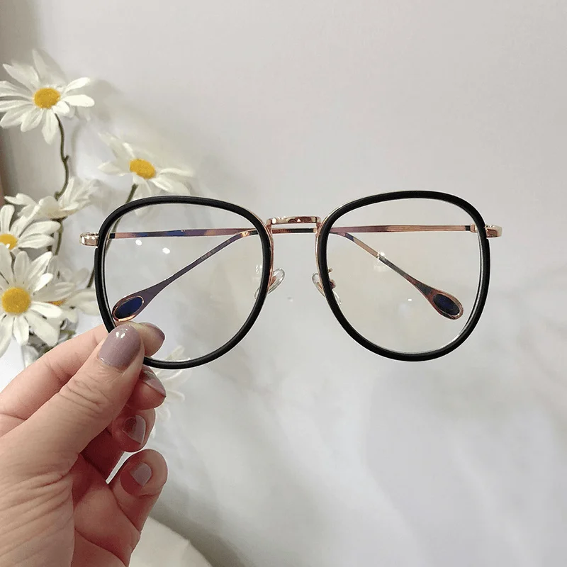 Oversized Sunglasses for Sun Protection -Vintage Woman Glasses Optical Frames Big Fake Glasses Eyewear