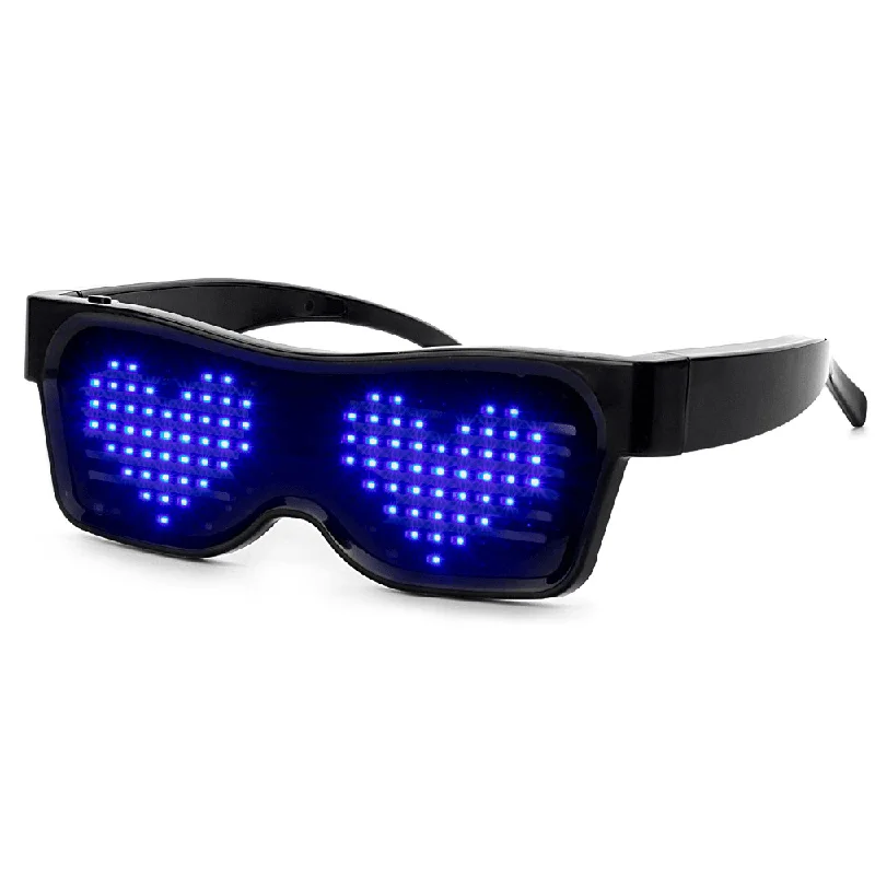 Computer Glasses for Office Use -Bluetooth Programmable Text USB Charging LED Display Glasses Dedicated Nightclub DJ Holiday Party Birthday Children'S Toy Gift