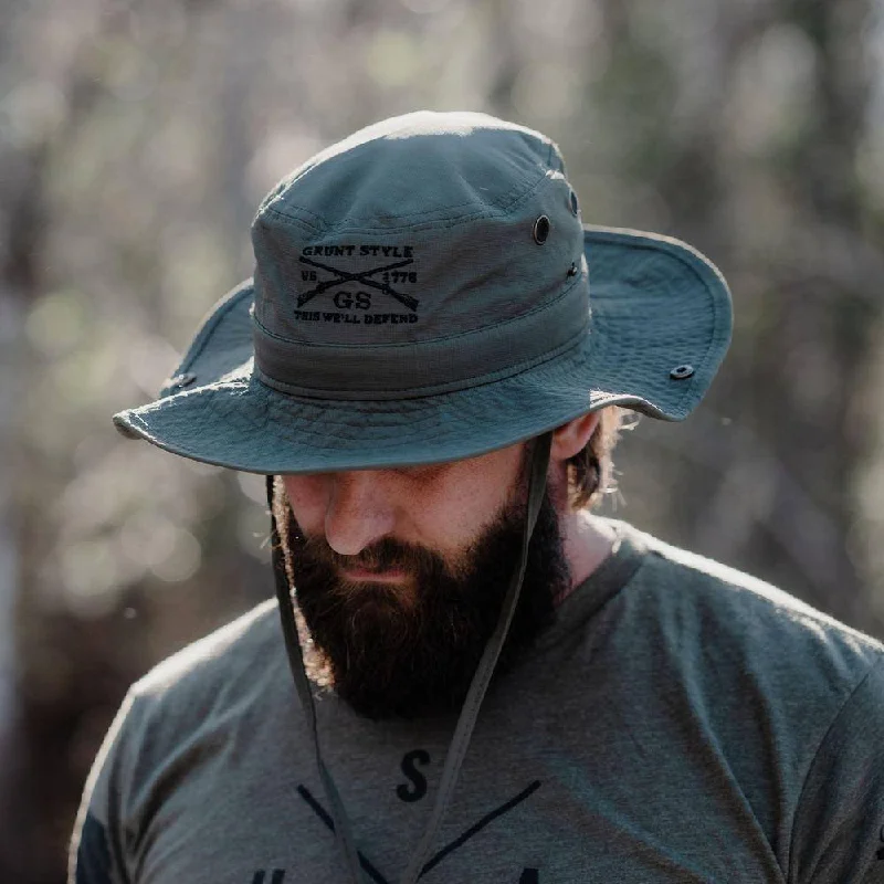 Lightweight cap with quick-dry fabric finish -Boonie Hat - Military Green