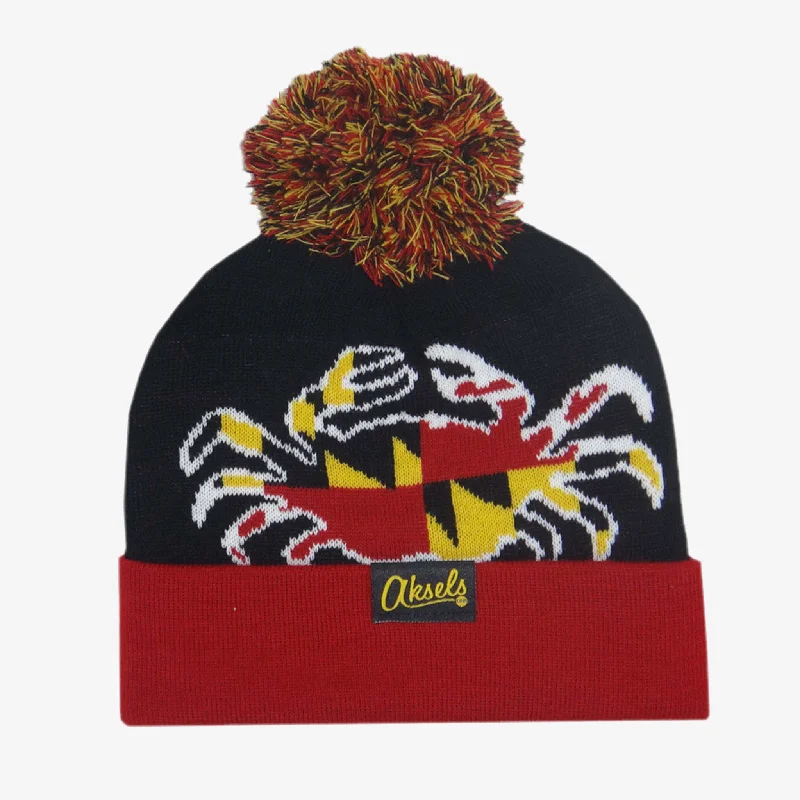 Minimal dad cap for understated charm -Maryland Flag Crab Beanie