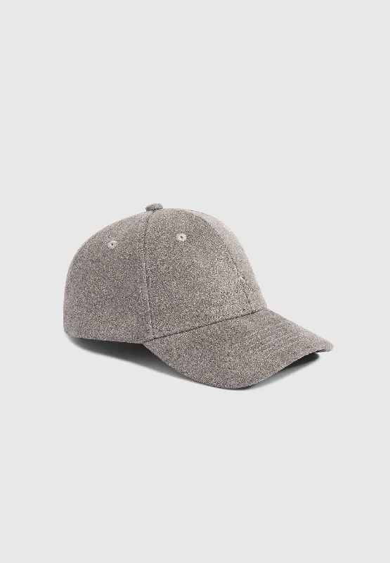 Classic cap with simple logo embroidery -Signature Suede Cap - Grey