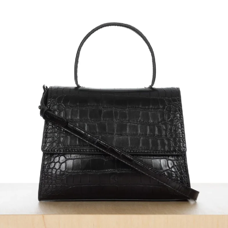 Women's bags with intricate designs and textured leather for a fashionable, statement look-Headband Bag (Black Croc)