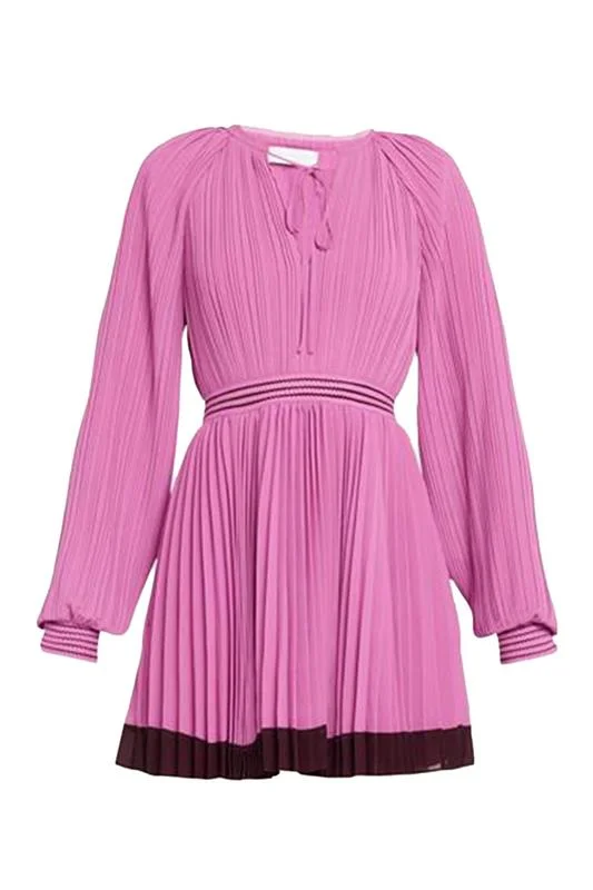 Tiered Dresses for Voluminous -Calypso Pleated Mini Dress