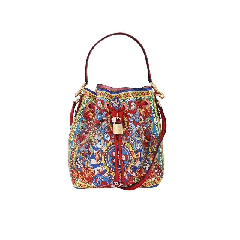 Elegant women's bags with satin material and crystal detailing for evening wear-Caretto Bucket Bag