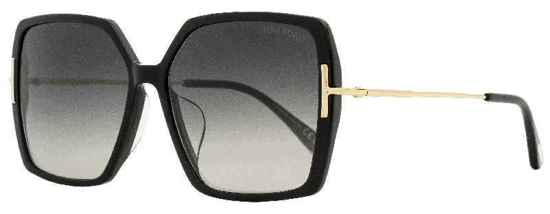 Comfortable Glasses for Daily Use -Tom Ford Women's Joanna Alt Fit Sunglasses TF1039F 01B Black 59mm