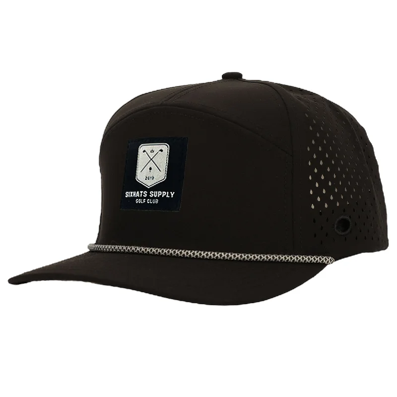 Team logo cap for loyal fan support -Black Golf Patch Tradesman Tee Holder Hat W/ Magnetic Ball Marker