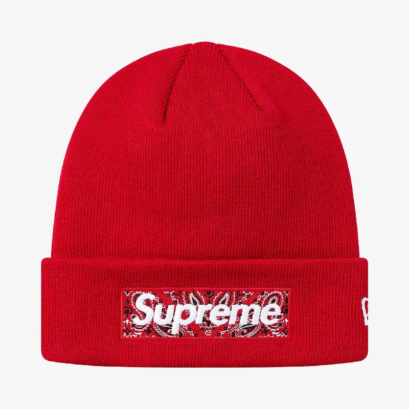 Classic navy cap for timeless wardrobe staple -Supreme x New Era Beanie 'Bandana Box Logo' Red (FW19)