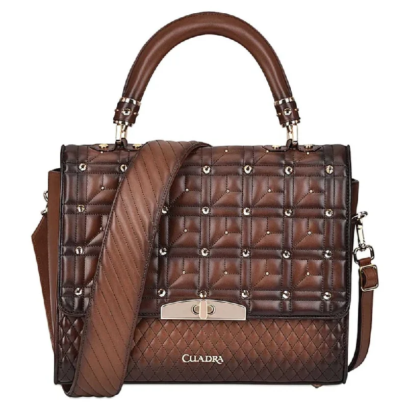 Women's bags with quilted design and chain strap for a sophisticated look-Cuadra Womens Genuine Bovine Leather Bag - DU406