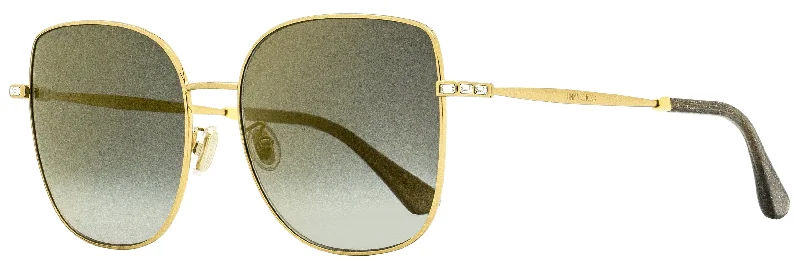 Branded Sunglasses for Quality Assurance -Jimmy Choo Women's Square Sunglasses Fanny/G/SK J5GFQ Gold/Gray Glitter 59mm