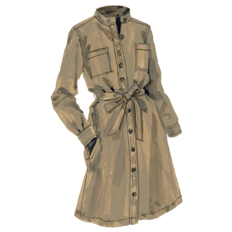 Faux Leather Dresses for Affordable -Hedonistic Band Collar Shirtdress