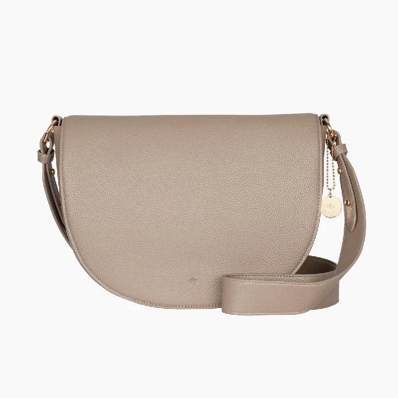 Women's bags with soft suede finish and chic design for effortless, stylish looks-Saddle Bag (Taupe)