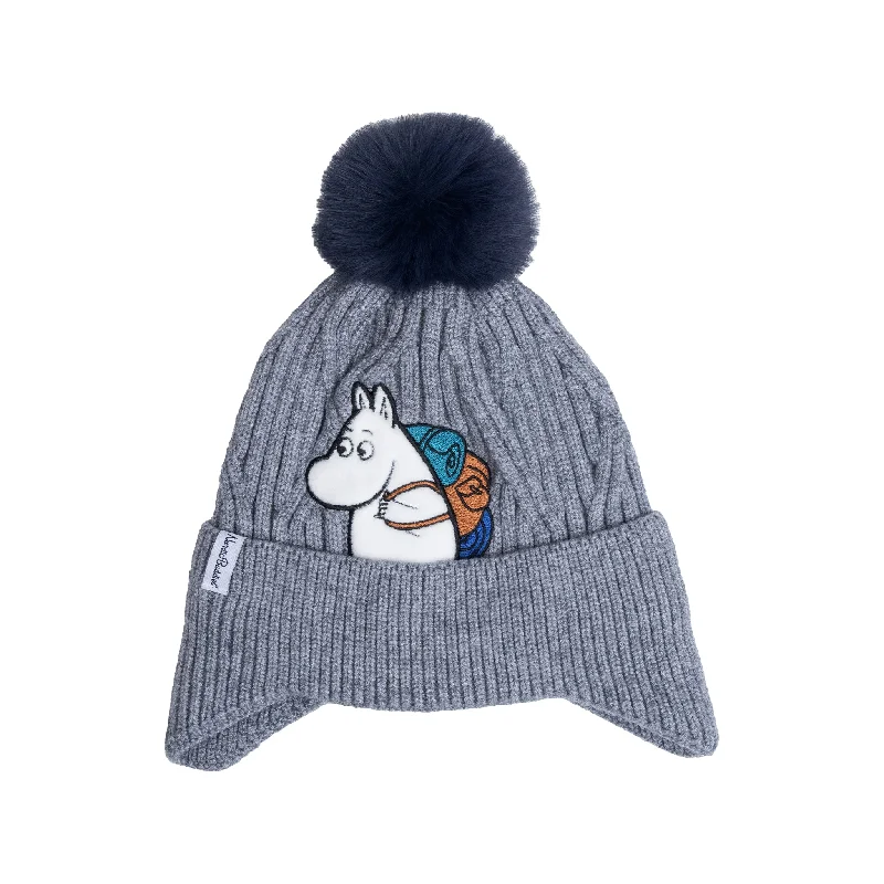 Canvas baseball cap for long-lasting wear -Moomintroll Winter Beanie Kids - Grey