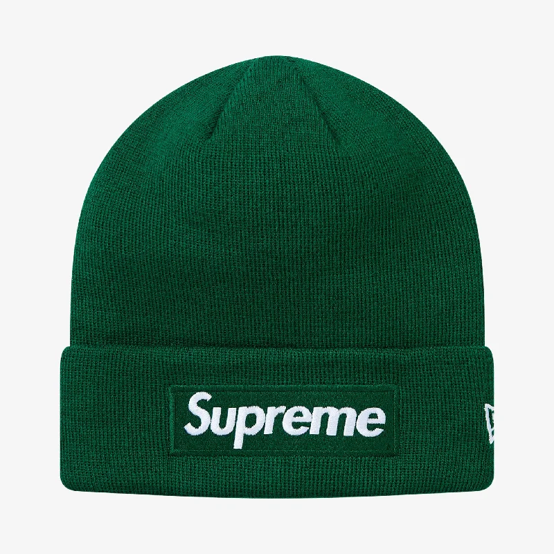 Graphic print cap for artistic expression -Supreme x New Era Beanie 'Box Logo' Dark Green (FW18)