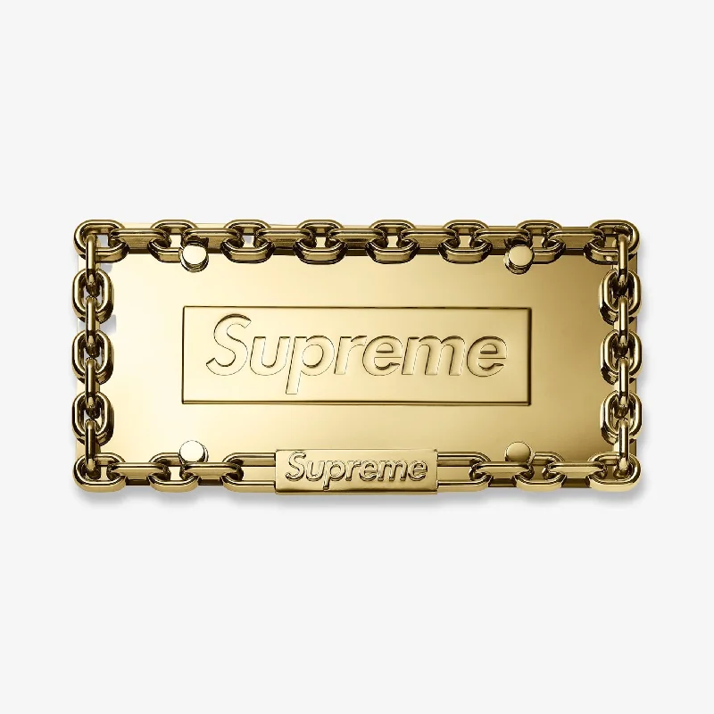 Sports cap with moisture-wicking fabric tech -Supreme Chain License Plate Frame Gold (FW18)