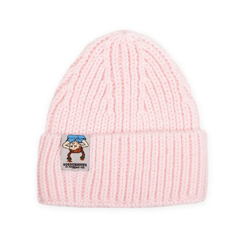 Adjustable snapback cap for easy fit tweaks -Pippi Upside Down Beanie Adult - Pink