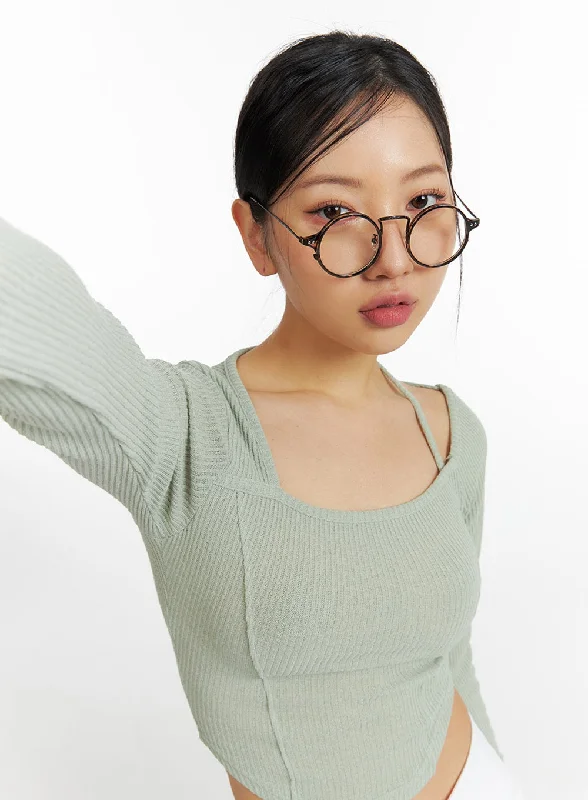 Semi-rimless Glasses for Hybrid Style -Vintage Chic Glasses IF421